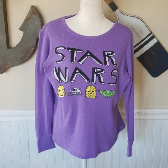 Star Wars Tops - Purple Starwars thermal shirt